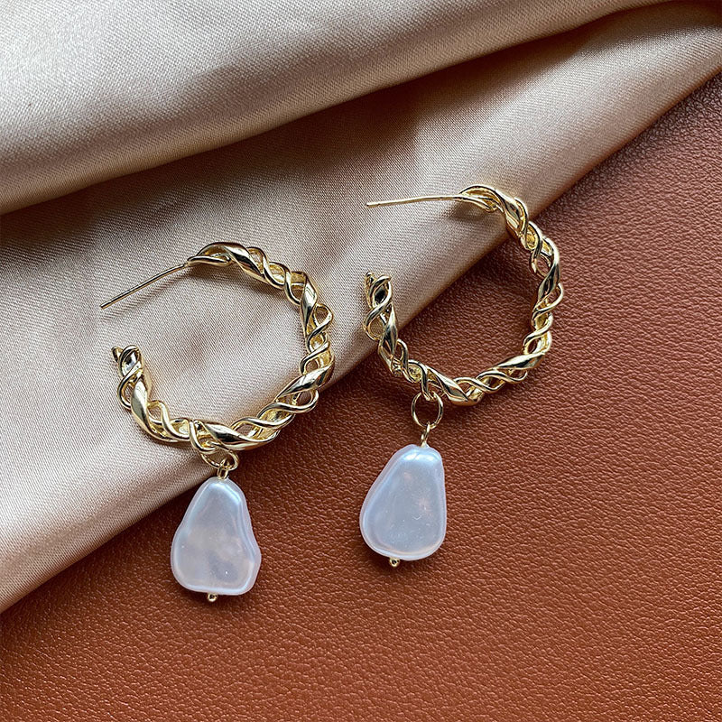 Pearl Pendant Hoops