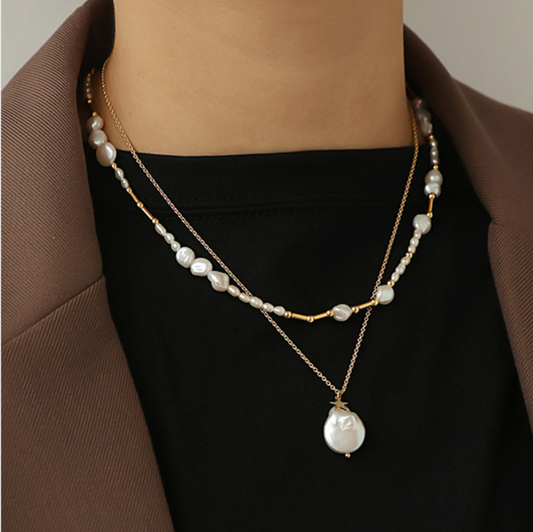 Spaced Pearl Necklace