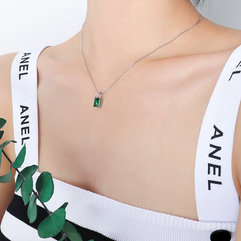 Cubic Emerald Green Necklace