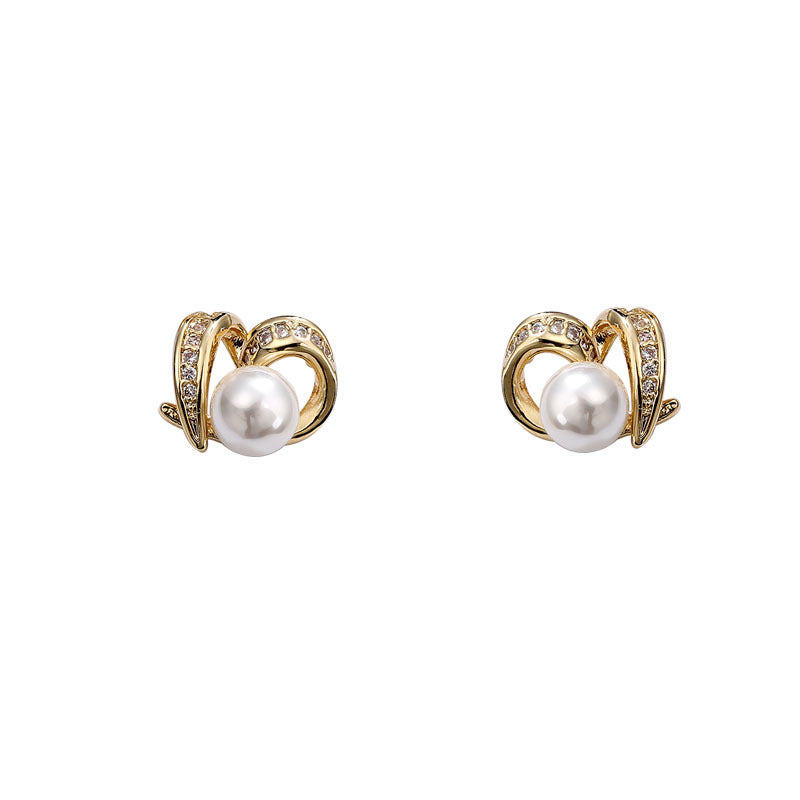 Pearl Heart Earrings